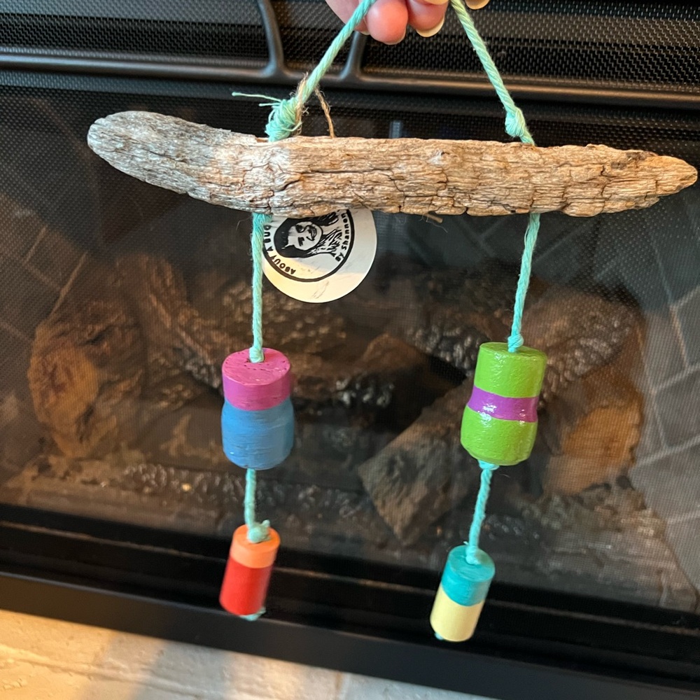 Hanging driftwood art